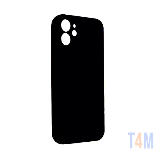 Capa de Silicone com Moldura de Câmera para Apple iPhone 12 Mini Preto